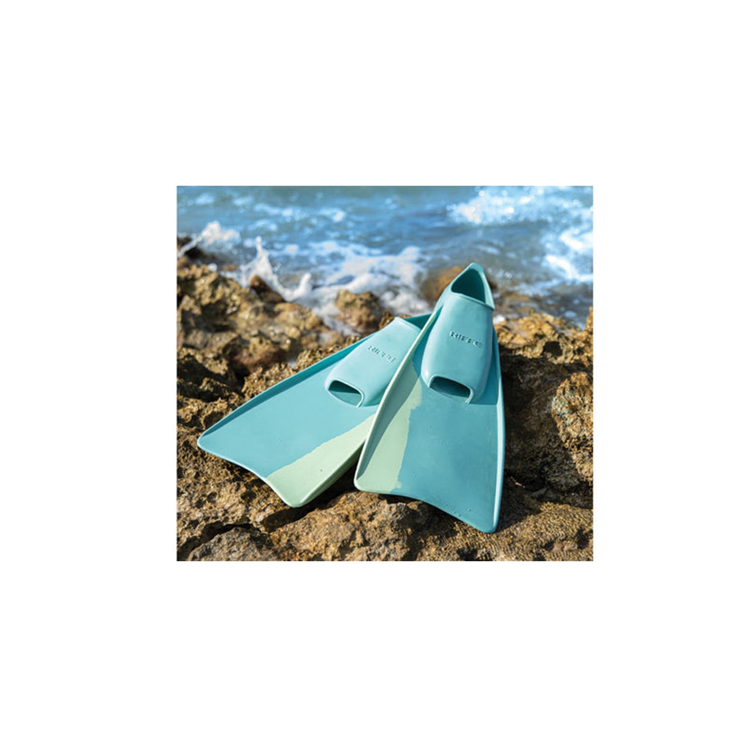 Aletas De Natación Riffe Kicks - Azul Caribeño / Menta