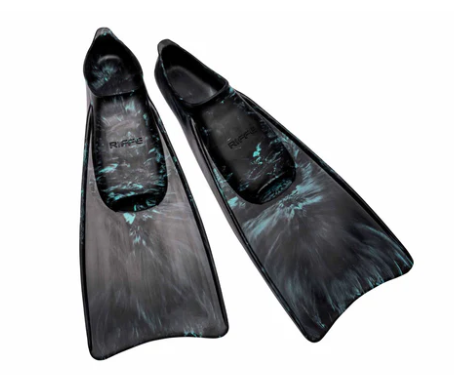 Aletas De Natación De Goma Kicks - Negro / Azul Caribe Swirl