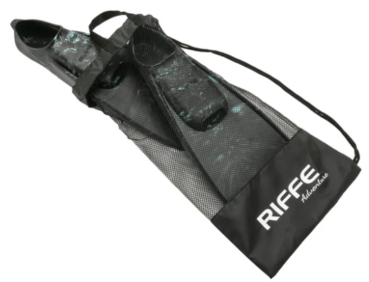 Aletas De Natación De Goma Kicks - Negro / Azul Caribe Swirl