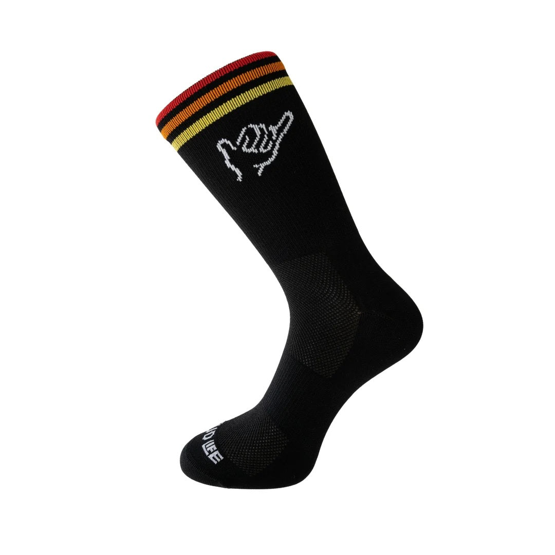 CALCETIN CICLISMO RACING LINE BLACK STRIPES GUD LIFE