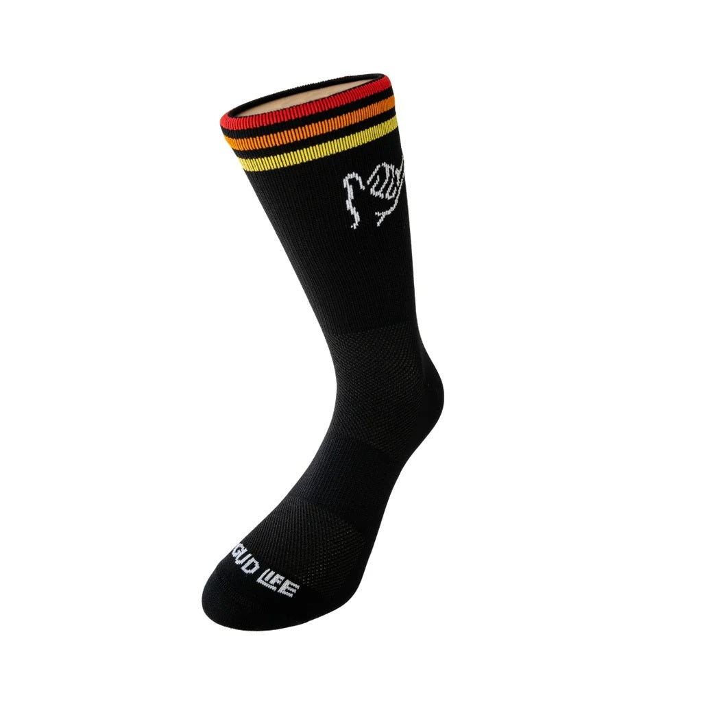 CALCETIN CICLISMO RACING LINE BLACK STRIPES GUD LIFE