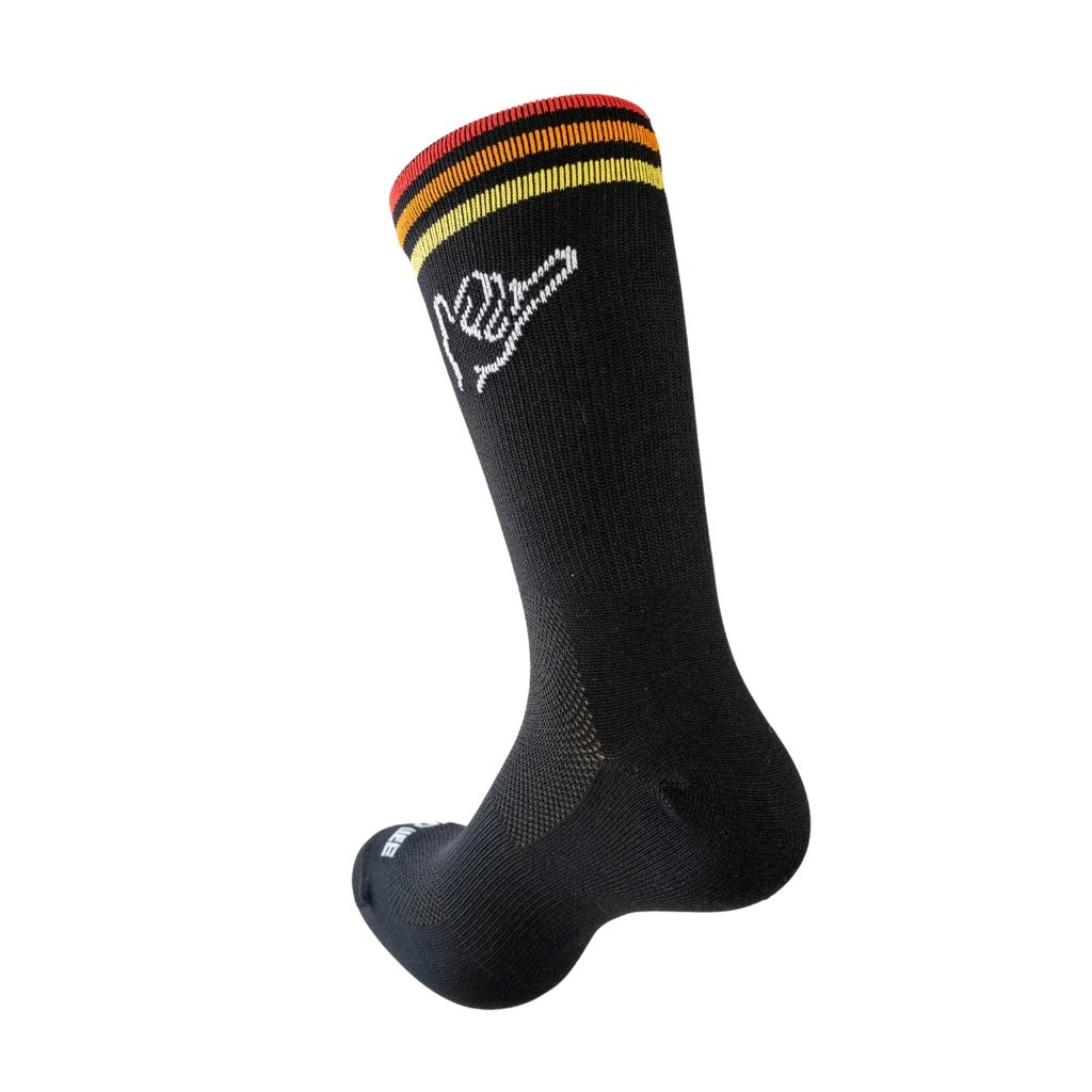 CALCETIN CICLISMO RACING LINE BLACK STRIPES GUD LIFE