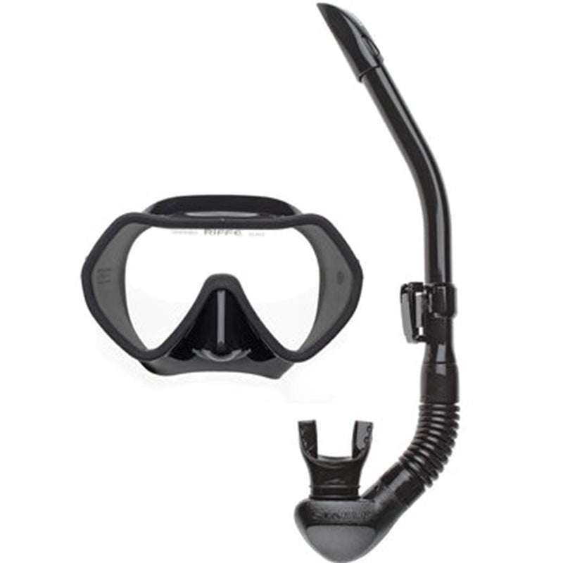 Set De Máscara Y Snorkel Premium - Frameless Negro Riffe