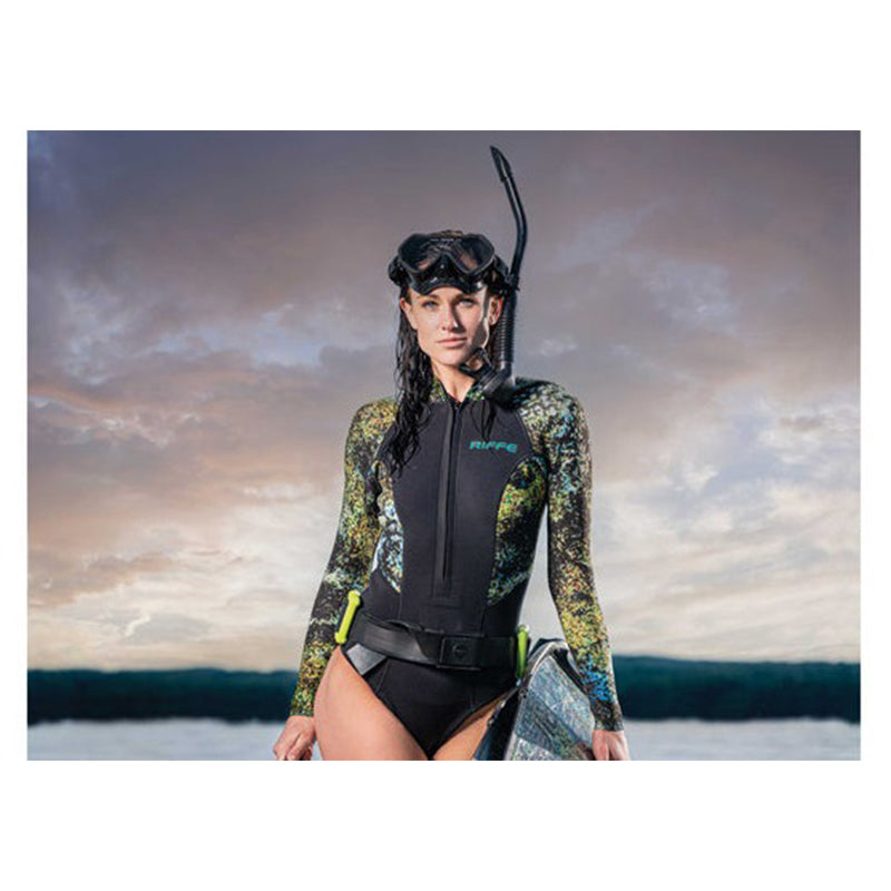 Set De Máscara Y Snorkel Premium - Frameless Negro Riffe