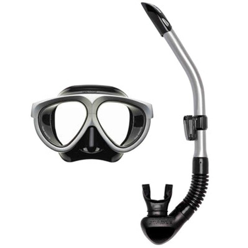 Set De Máscara Y Tubo De Buceo Premium - Mantis Silver Riffe