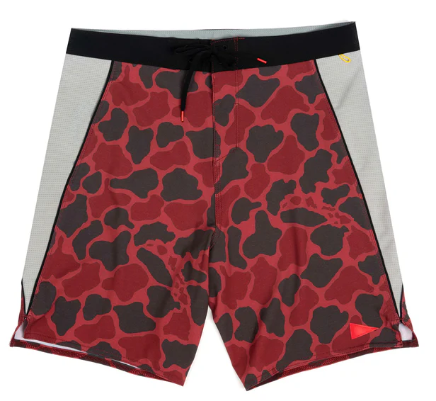 Pantalones cortos de surf F1 Airtex Gamma de Florence Marine X en color rojo con estampado camuflaje