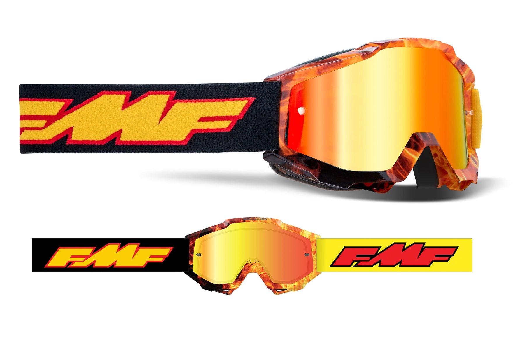 FMF POWERBOMB YOUTH Goggle Spark - Mirror Red Lens