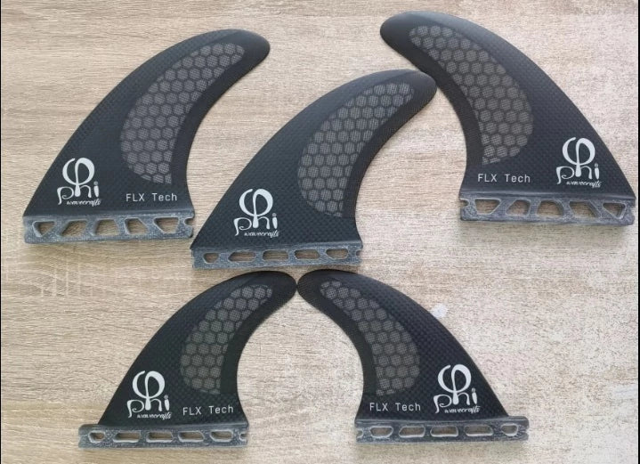 Quillas 5 fins set Thruster/Quad AM2, AM1 Carbon fiber FLX Tech