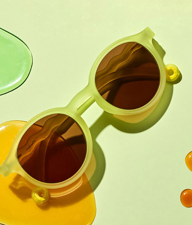 Lime Green Junior Oval Sunglasses