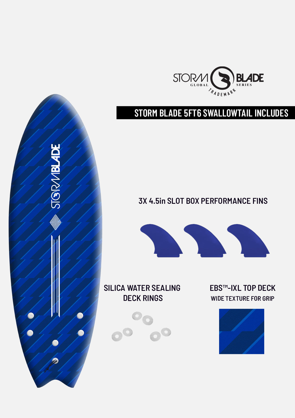 Tabla de Surf STORM BLADE5FT 6IN SWALLOW TAIL