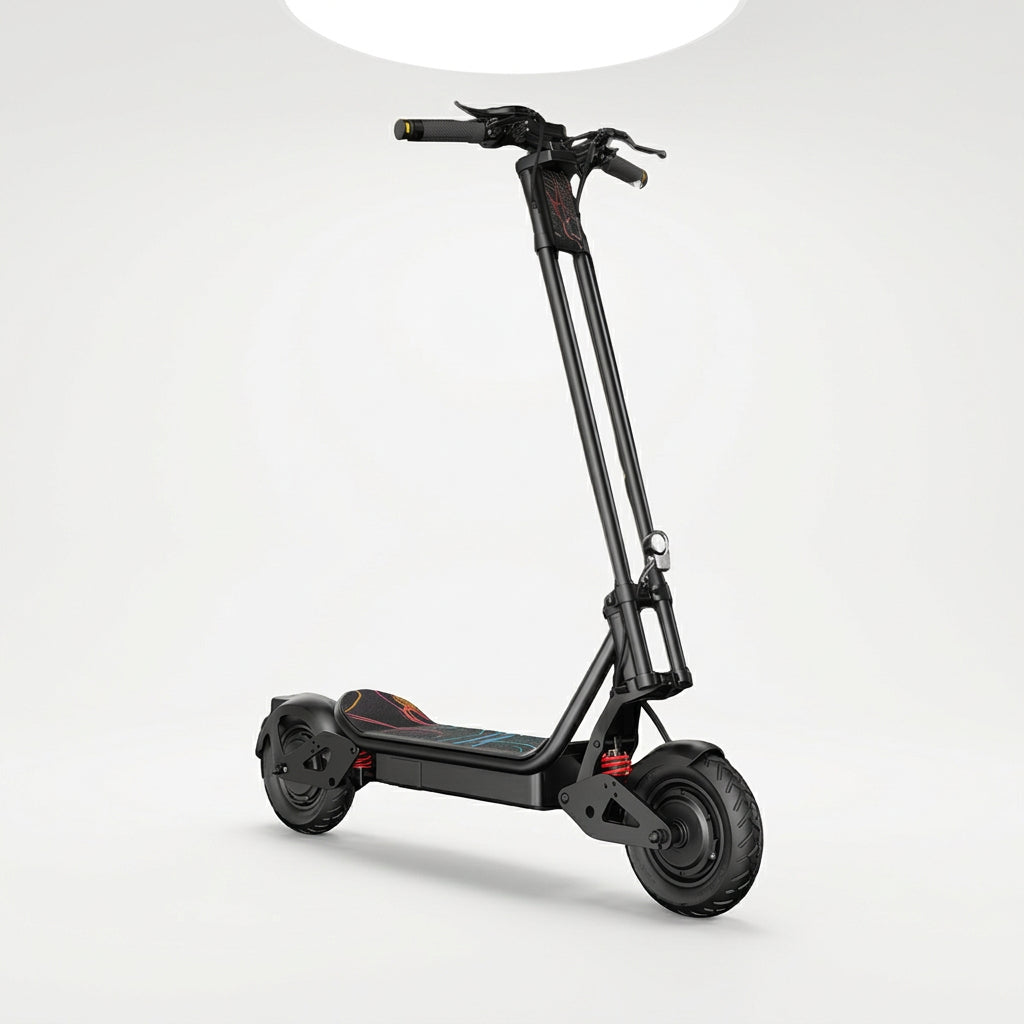 TREMOR Inmotion C10 electric scooter in black with dual motors, suspension, and 10-inch tires for urban commuting.